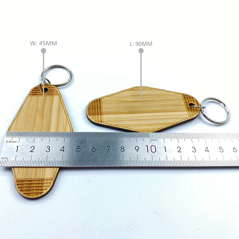 Custom Hotel Wooden Keychains Room Number Key Chain Laser Engrave Logo Wood Hotel Keychains Key Tag Unique Wood Motel Keychain