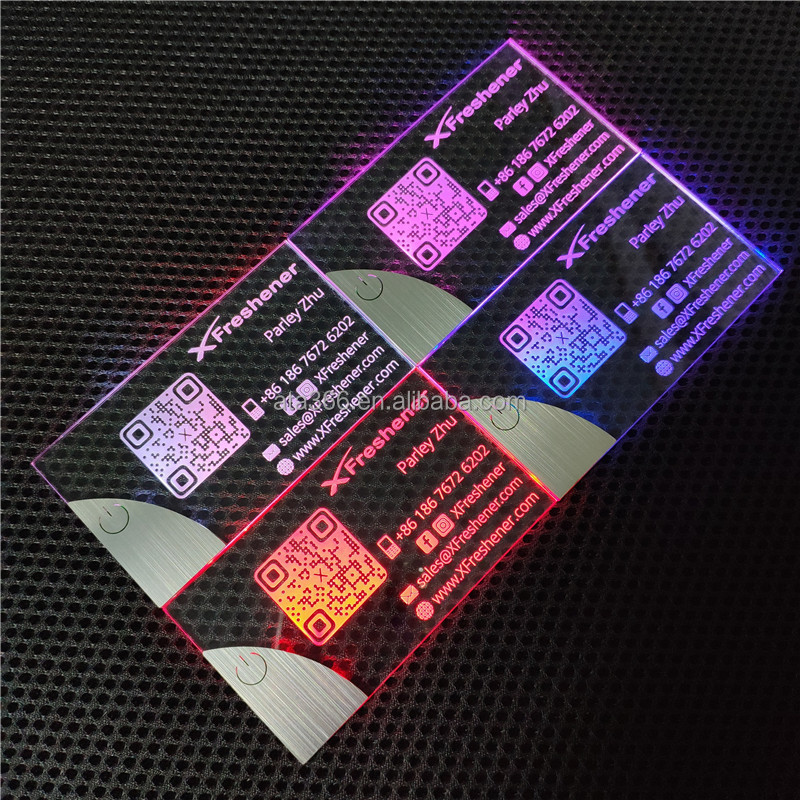 4 NEW 2022 Luxury LED Credit Card Business Card Acrylic Light up Business Design Logo LED business card