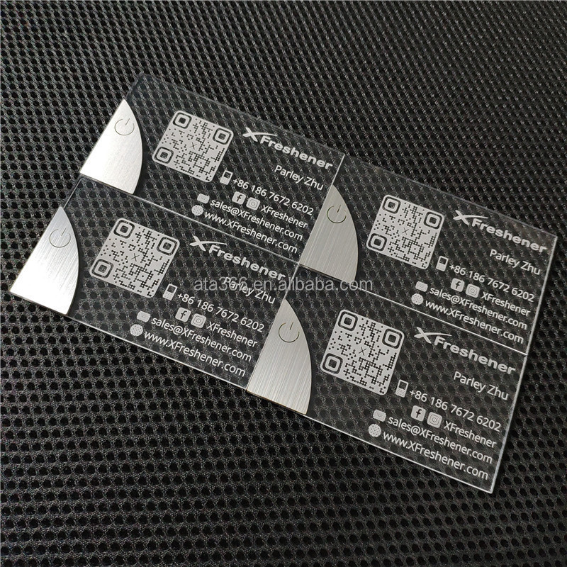 2 NEW 2022 Luxury LED Acrylic Business Cards with Logo Thank You Card for Small Business Unique Light up Business Card Printing