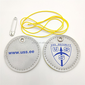 New Fabric Reflector Keychain Custom Design Reflective Bag Tag with logo Kids Safety Reflector Keychain