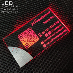 2 NEW 2022 Luxury LED Acrylic Business Cards with Logo Thank You Card for Small Business Unique Light up Business Card Printing