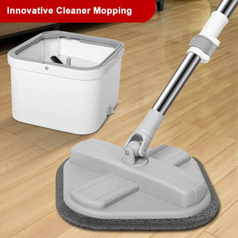 Rotating Single Bucket with Wringer Spin Cleaning Mop and Bucket Set Square