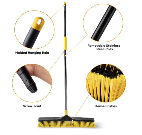 Factory Directly Sell Push Broom Outdoor Broom Long Handle Floor Brush