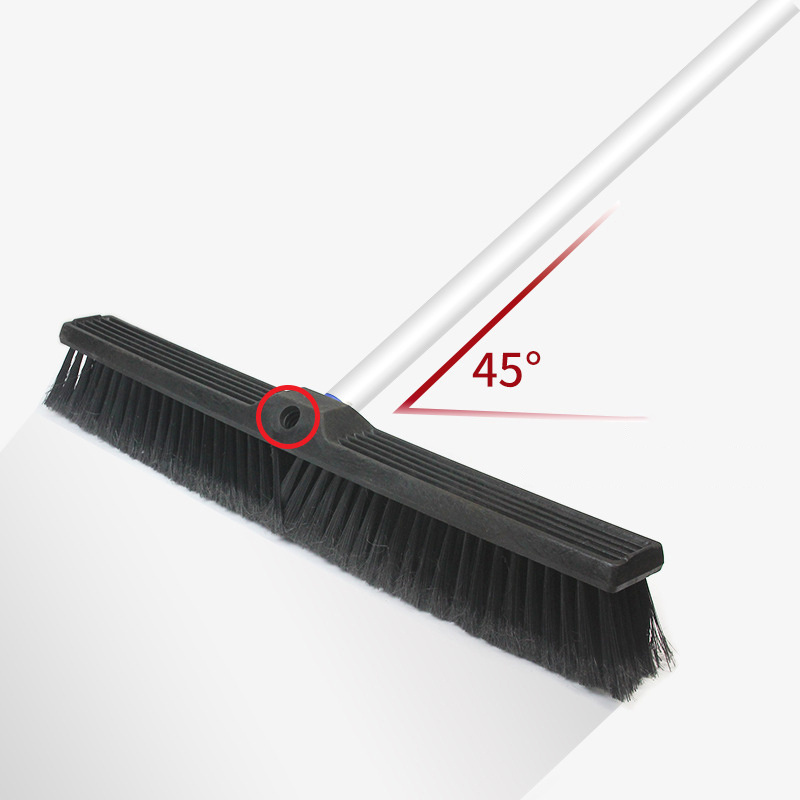 Push Broom Brush Stiff Bristles Head Telescopic Heavy-Duty for Cleaning Push Broom Outdoor