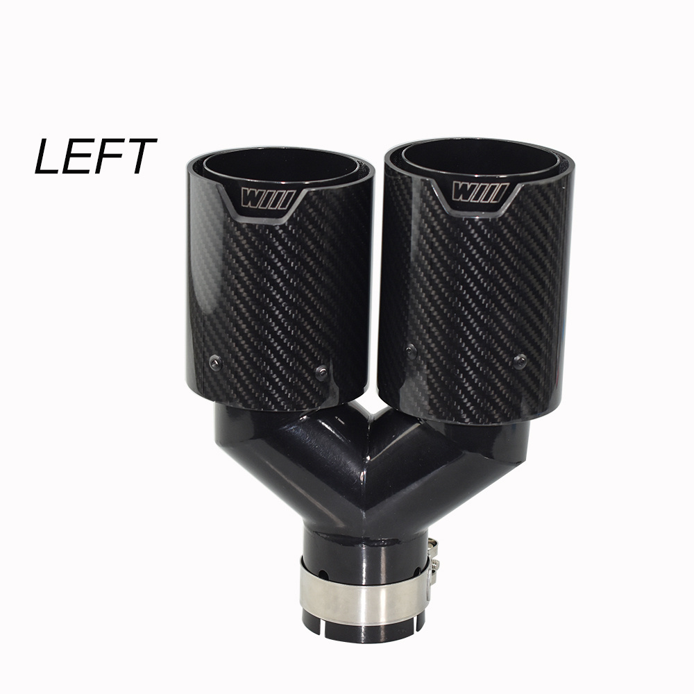 1 Pair Best Value Dual M Logo Carbon Fiber Exhaust Tip for BWM Series M Performance Stainless Steel Muffler Pipe