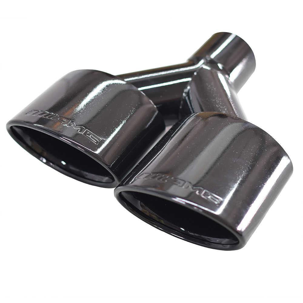 Double Exhaust Tip Factory Direct Sale Y Shape Dual Stainless Steel Muffler Tip for Benz AMG W204C Class Muffler Tailpipe