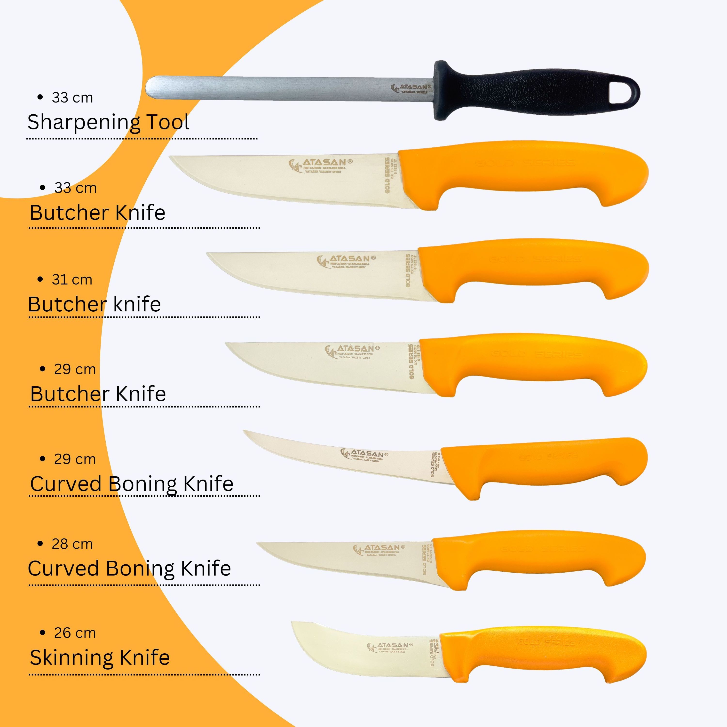 New Arrivals Butcher House Kitchen Knife 7pcs Set / Kitchen /Chefs Knives Professional Kitchen Knife Sets Stainless Steel