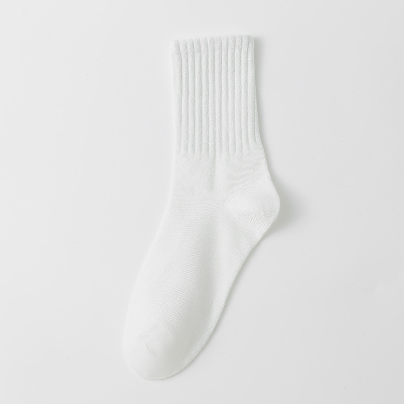 Solid Color 100% Cotton Disposable Sustainable Anti-Slip Breathable Thick Cotton Socks