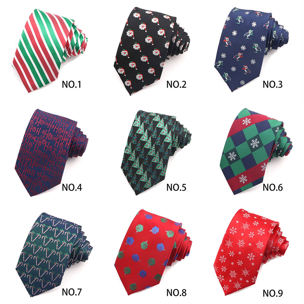 New 7.5CM wide version of European and American Foreign Trade Express Christmas element tie