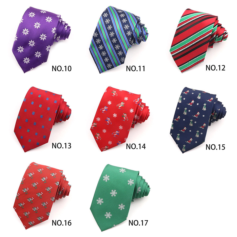 New 7.5CM wide version of European and American Foreign Trade Express Christmas element tie