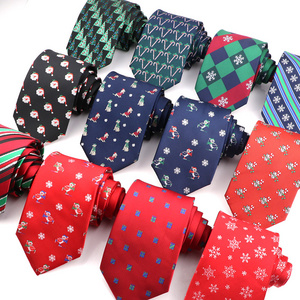 New 7.5CM wide version of European and American Foreign Trade Express Christmas element tie