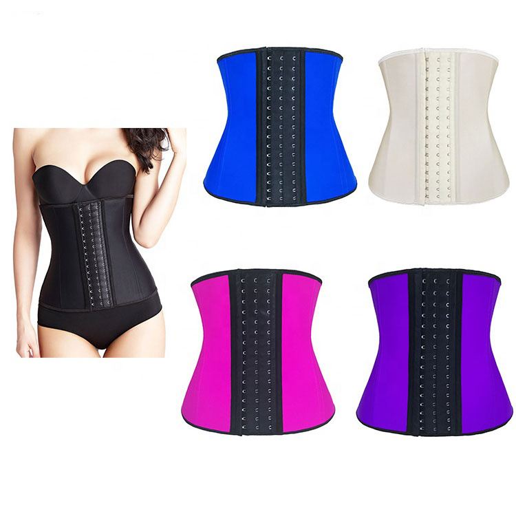 ATBUTY 4 Rows of Hooks 4 Buckle Waist Trainer for Weight Loss Latex Corset Cincher