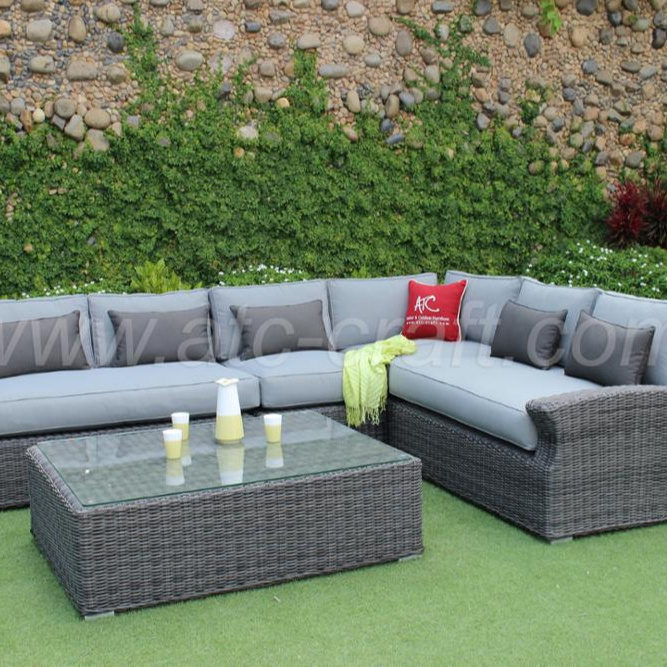 Monochrome Design Synthetic Poly Rattan Modular Sofa Set For Outdoor Garden Patio Pool Furniture