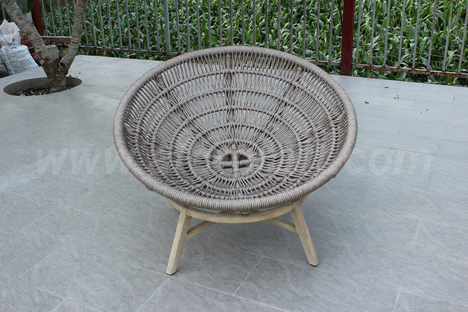 Modern Comfort Rattan Wicker Living Room Chairs Papasan Chair With Rope Wooden Frame and High Quality Cushion from Viet Nam