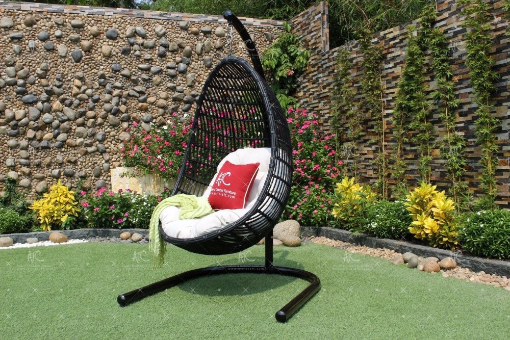 Poly rattan bamboo pretty outdoor relax mini balcony swing chair furniture Rattan Egg Chair Outdoor Garden Furniture - Hammock