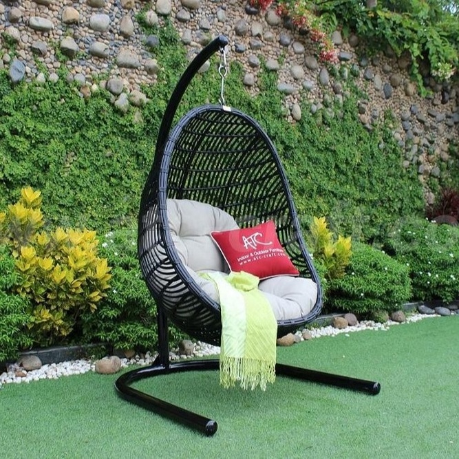 Poly rattan bamboo pretty outdoor relax mini balcony swing chair furniture Rattan Egg Chair Outdoor Garden Furniture - Hammock