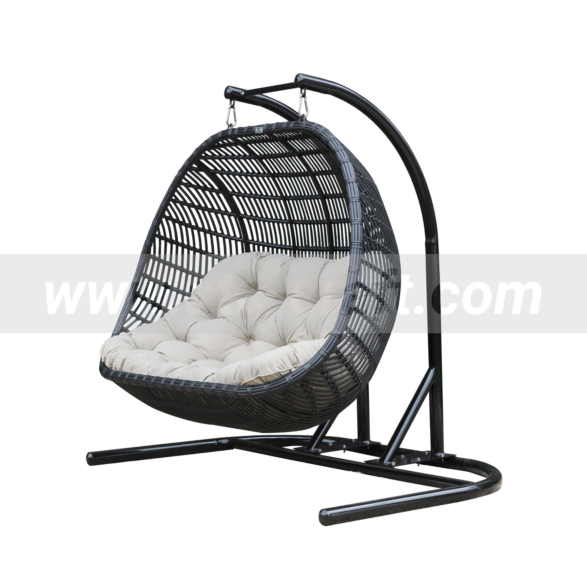 Poly rattan bamboo pretty outdoor beach balcony relax couple sweetheart loveseat swing chair furniture