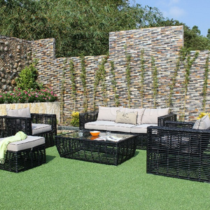 Minimal Must-have Item Dark Gray Aluminum Frame Outdoor Garden Furniture Sofa Sets For Patio Garden Villa Used