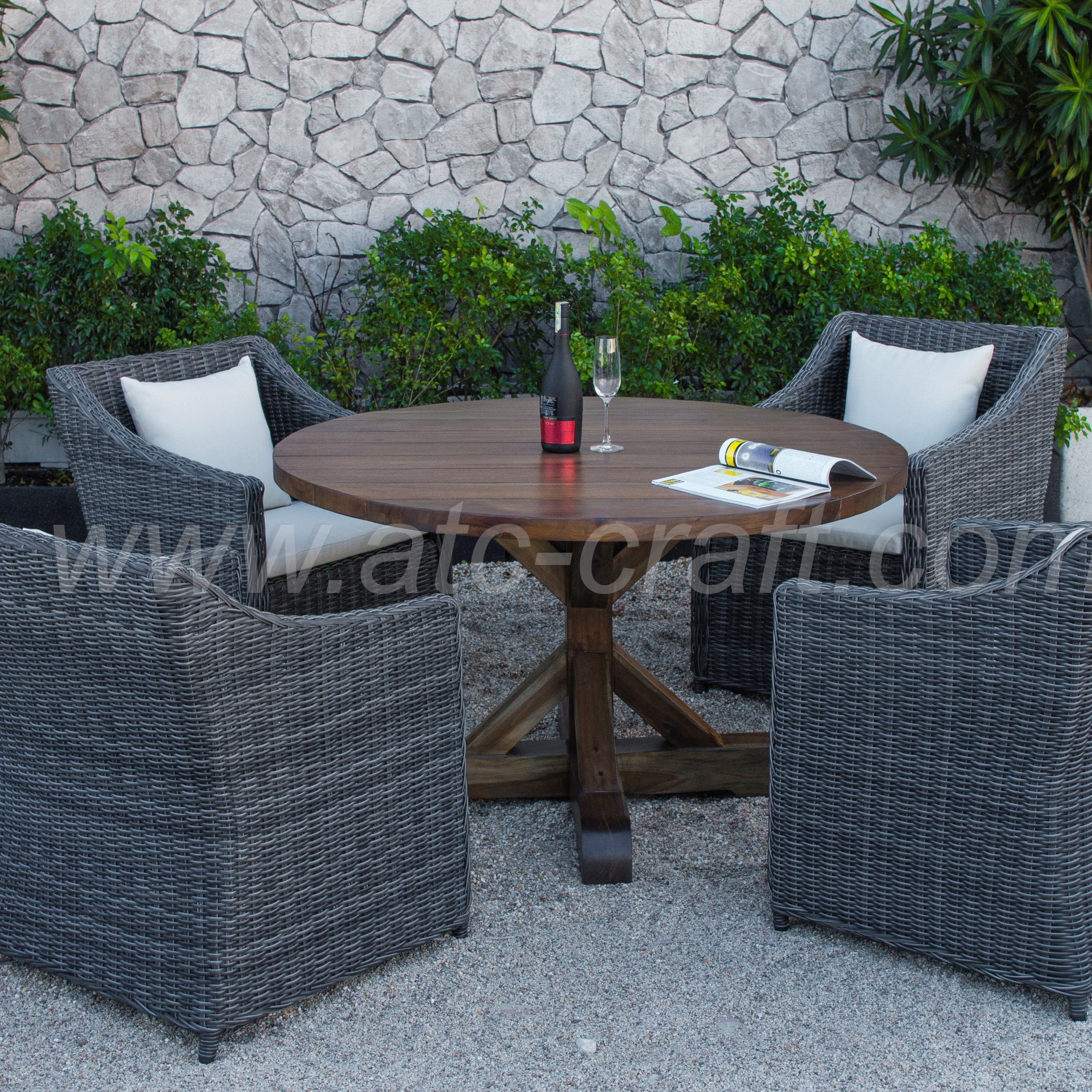 Synthetic PVC Rattan Coffee and Dining Set For Outdoor Garden Patio Wicker Furniture