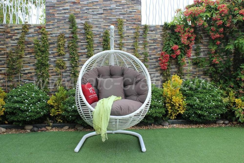 Half Moon Shape Synthetic Rattan Hammock - Swing Chair Balcony Garden Outdoor Furniture