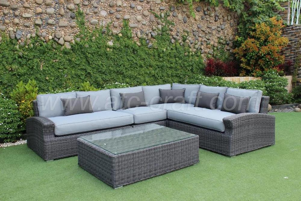 Monochrome Design Synthetic Poly Rattan Modular Sofa Set For Outdoor Garden Patio Pool Furniture