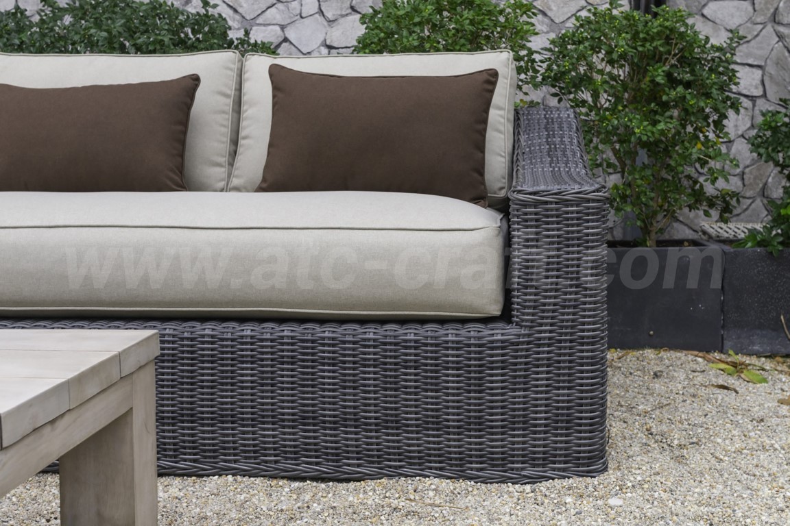 Modern Luxury Outdoor Rattan Wicker Corner Sofa Set for Home Villa Leisure Style with Aluminum Frame for Hotel Living Room