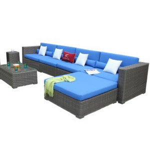 The Most Luxurious Design Outdoor Blue Wicker Rattan Sofa Set From Vietnam