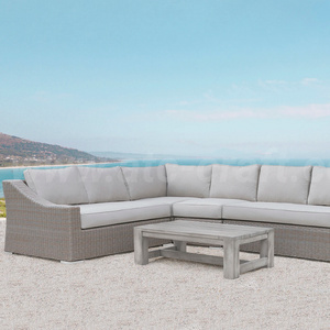 Modern Luxury Outdoor Rattan Wicker Corner Sofa Set for Home Villa Leisure Style with Aluminum Frame for Hotel Living Room