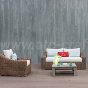 Wholesale Luxury Round Wicker Aluminum Frame Thick Cushion All Weather Outdoor Garden Set For Hotel Restaurant Resort Use