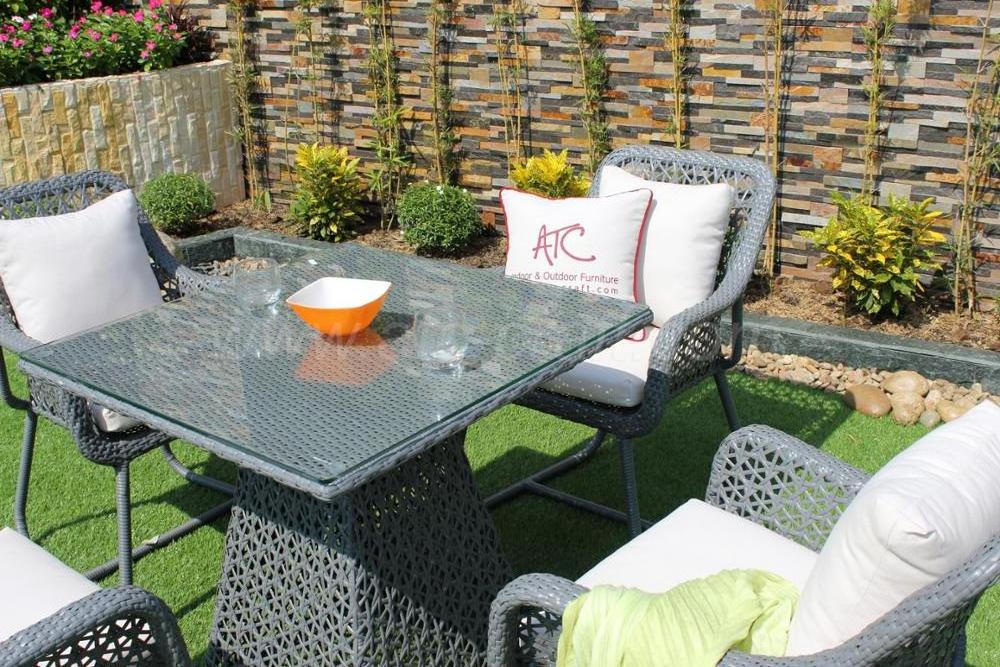 Patio Wicker Synthetic Rattan 4-Seat Dining set