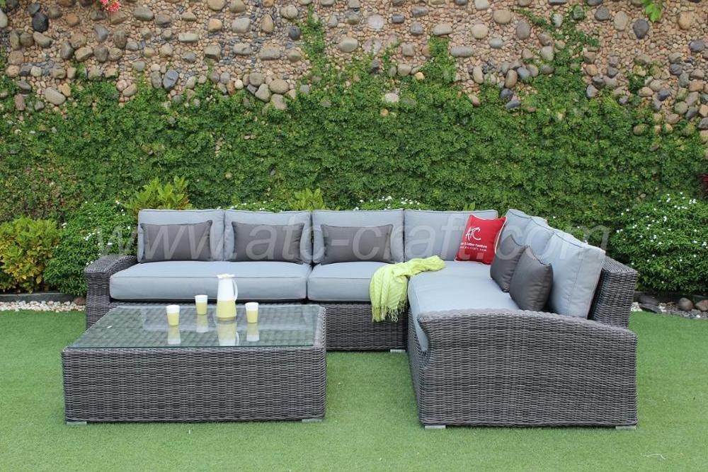 Monochrome Design Synthetic Poly Rattan Modular Sofa Set For Outdoor Garden Patio Pool Furniture