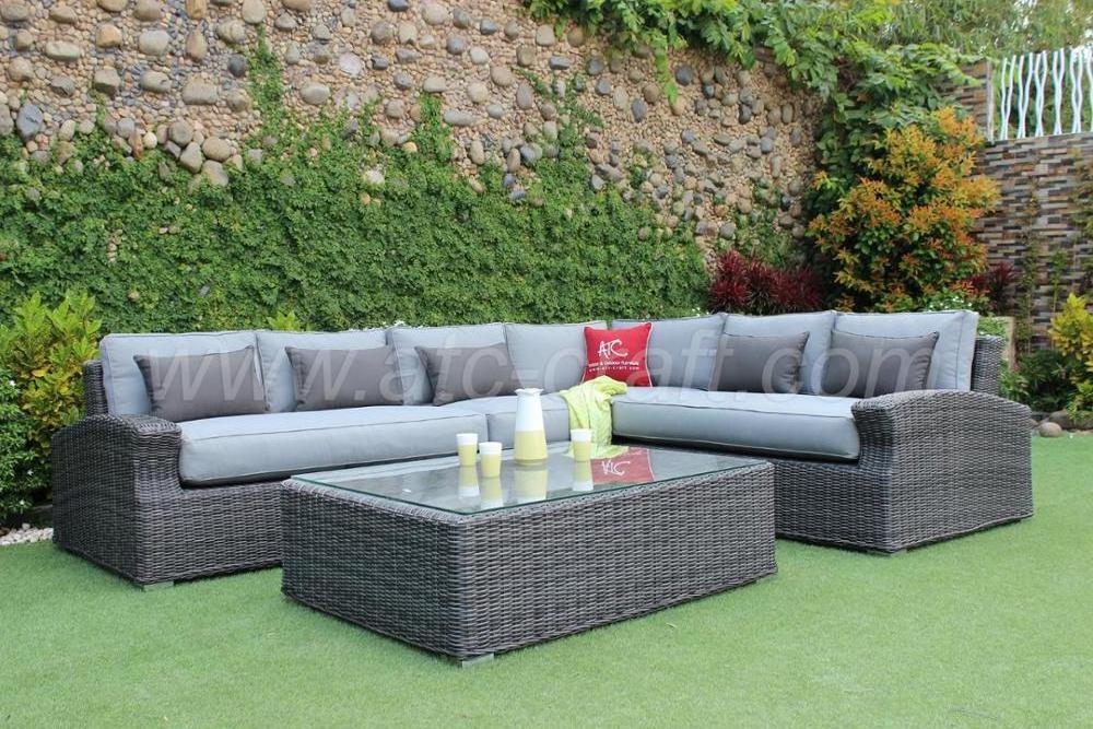 Monochrome Design Synthetic Poly Rattan Modular Sofa Set For Outdoor Garden Patio Pool Furniture