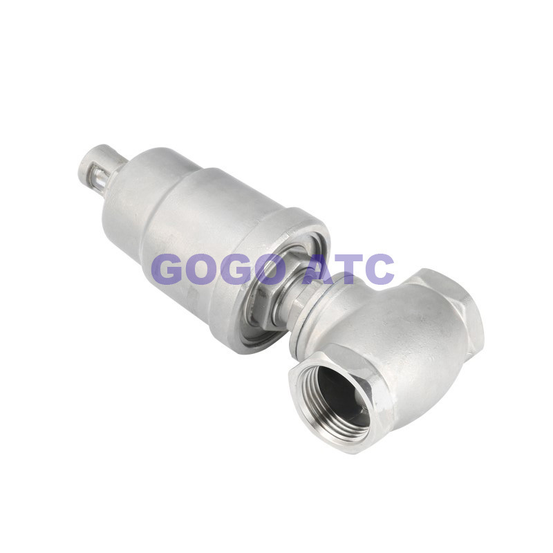 Angle seat valve female thread pneumatic steam Stainless steel head plastic head T-type water valve Cut-off dryer drum valve