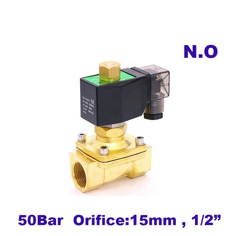 GPE-15 50bar Air compressor injection valve gas solenoid valve 1/2 3/4 argon nitrogen Diaphragm brass valve for Blowing machine