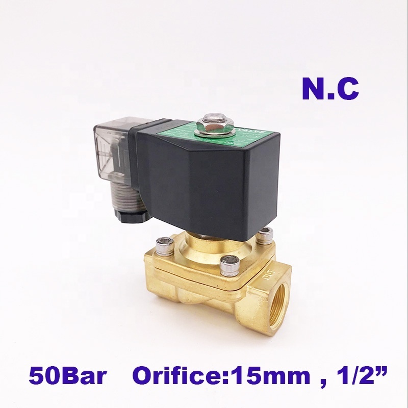 GPE-15 50bar Air compressor injection valve gas solenoid valve 1/2 3/4 argon nitrogen Diaphragm brass valve for Blowing machine