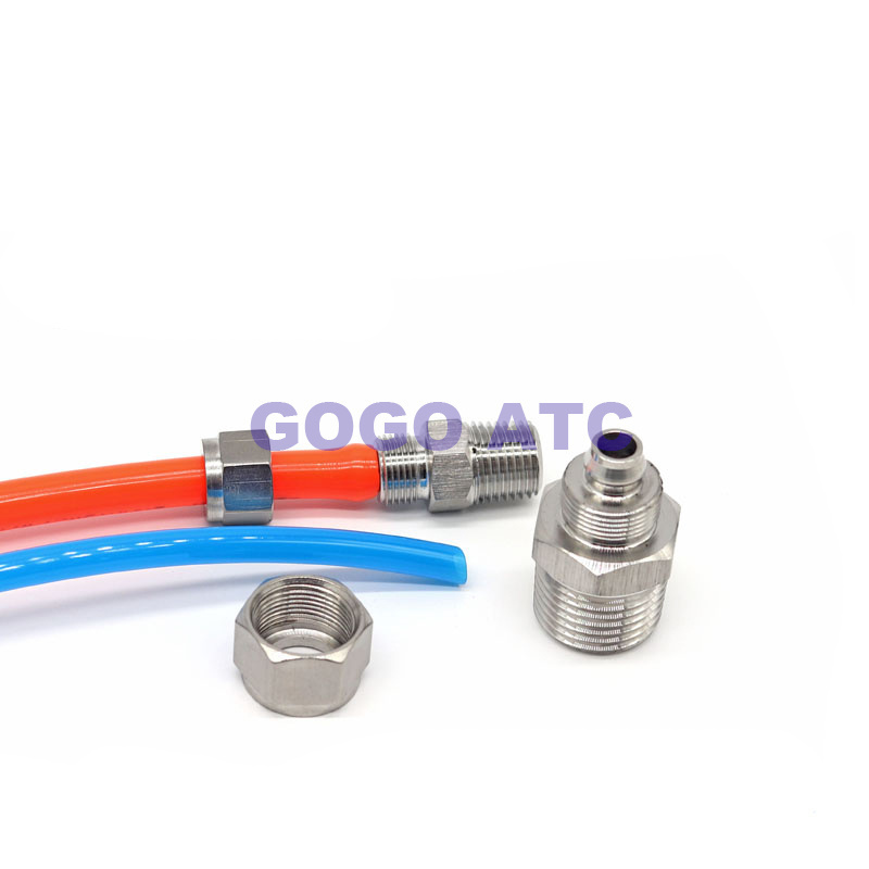 Stainless steel connector 1/8 1/4 3/8 1/2 male thread 6 8 10 12 mm hose PU tube fitting PU PTFE soft plastic pipe quick joint