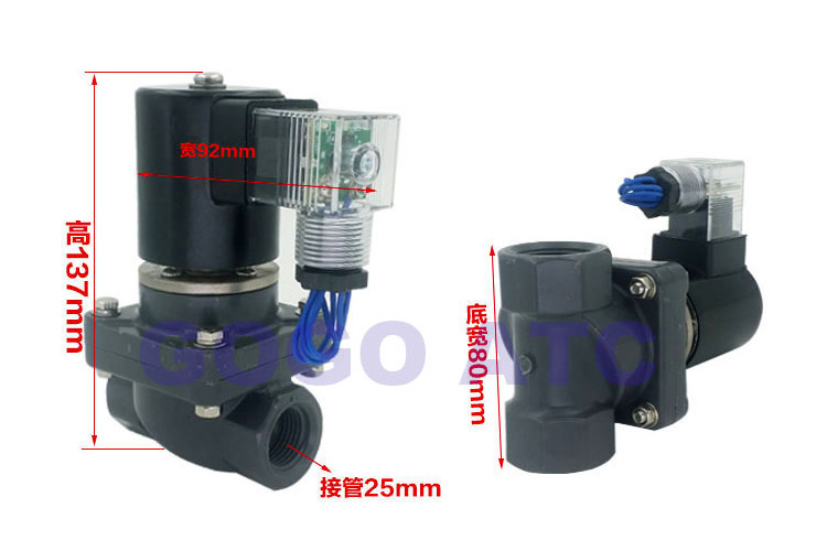 2 way UPVC solenoid valve FKM Seal 3/4