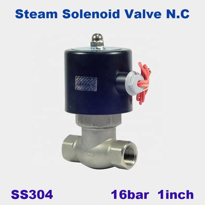 High quality High temperature 180C 2 way water steam solenoid valve for hot water 1 inch Orifice 22mm US-25 PTFE normal close SS304 valve