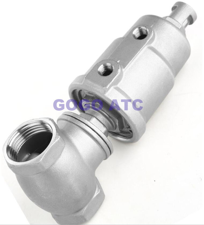 Angle seat valve female thread pneumatic steam Stainless steel head plastic head T-type water valve Cut-off dryer drum valve