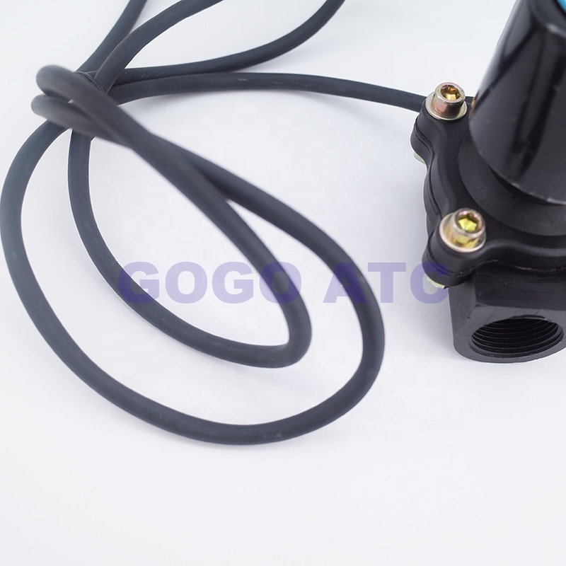 GOGO 2 way UPVC solenoid valve FKM Seal 1-1/2 inch BSP Orifice 40mm normal close Sea water vales