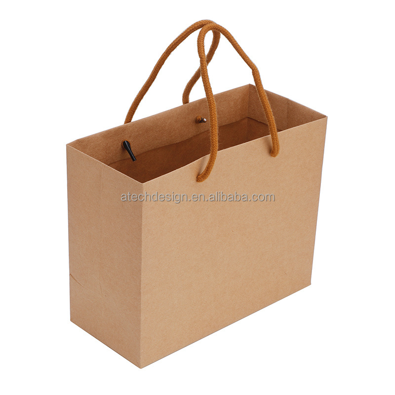 Custom Size Black Paper Bag Gift Paper Bags White Paper Bags with Black Ribbon