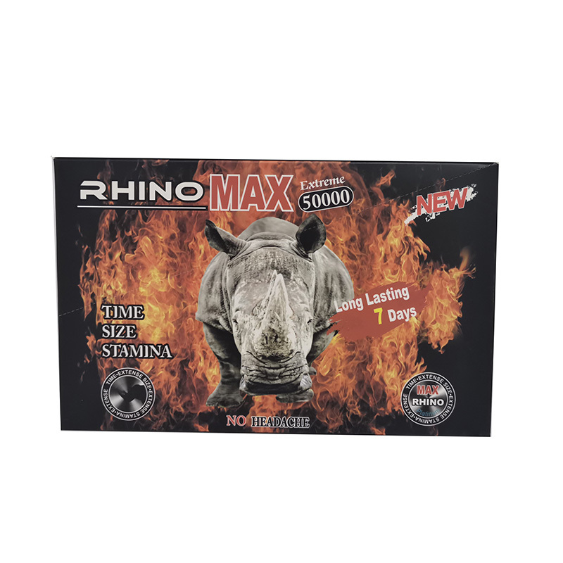 Hot Custom Logo Rhino Tablets Capsules Male Enhancement Pills Blister Paper Card Display Box Packaging