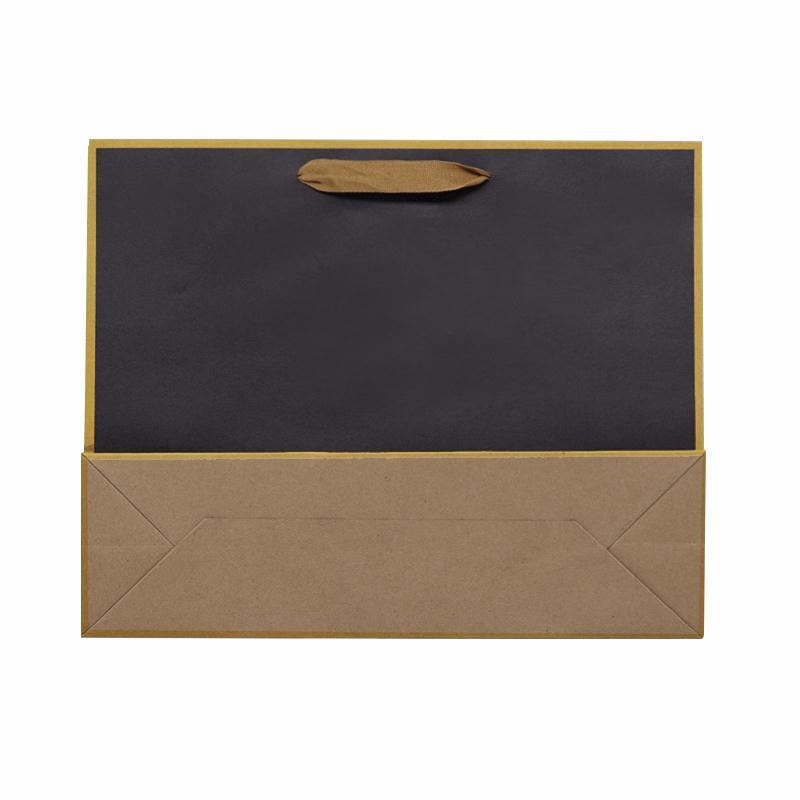 High Quality Thickened Kraft Paper Clothing Bag Black Kraft Paper Shopping Bag Sturdy And Durable With Customizable Logo