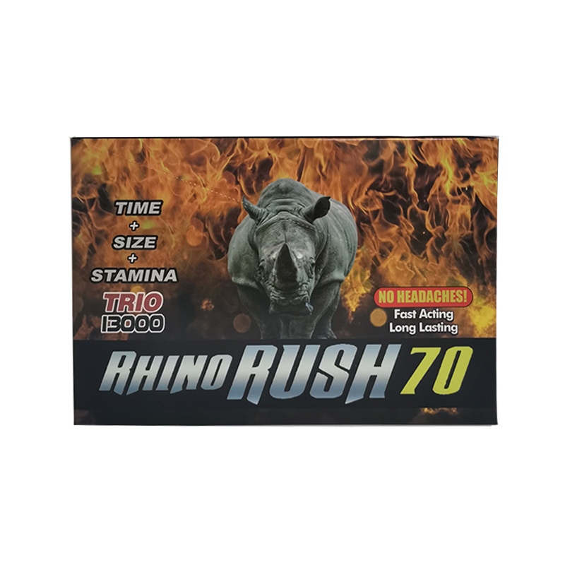 Hot Custom Logo Rhino Tablets Capsules Male Enhancement Pills Blister Paper Card Display Box Packaging