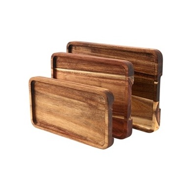 Original bakkal (tree bark ) customized Wooden Food Serving Tray with set of 3 used For serving croissants in Restaurant and bar