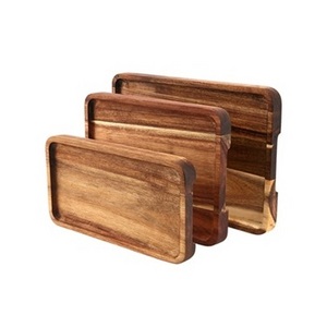 Original bakkal (tree bark ) customized Wooden Food Serving Tray with set of 3 used For serving croissants in Restaurant and bar