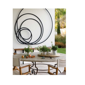 Rounded Wire Circle Wall Art Decor Black Finishing And Shaped Design Indoor Decor Wall Decor Rounded Art