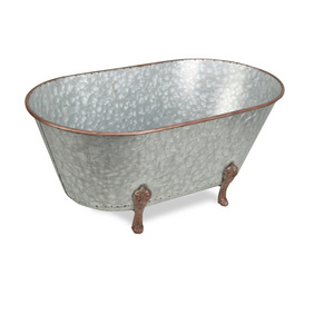 Galvanized Bathtub With Decorative Finishing Vintage Colored Design Metal Bathtub Multiple Size Design Indoor Bathtub