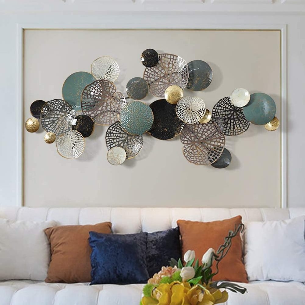 Large Size Light Luxury Metal Home Decor Wall Hanging Metal Leaves Wall Decoration in wholesale price