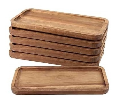 Original bakkal (tree bark ) customized Wooden Food Serving Tray with set of 3 used For serving croissants in Restaurant and bar